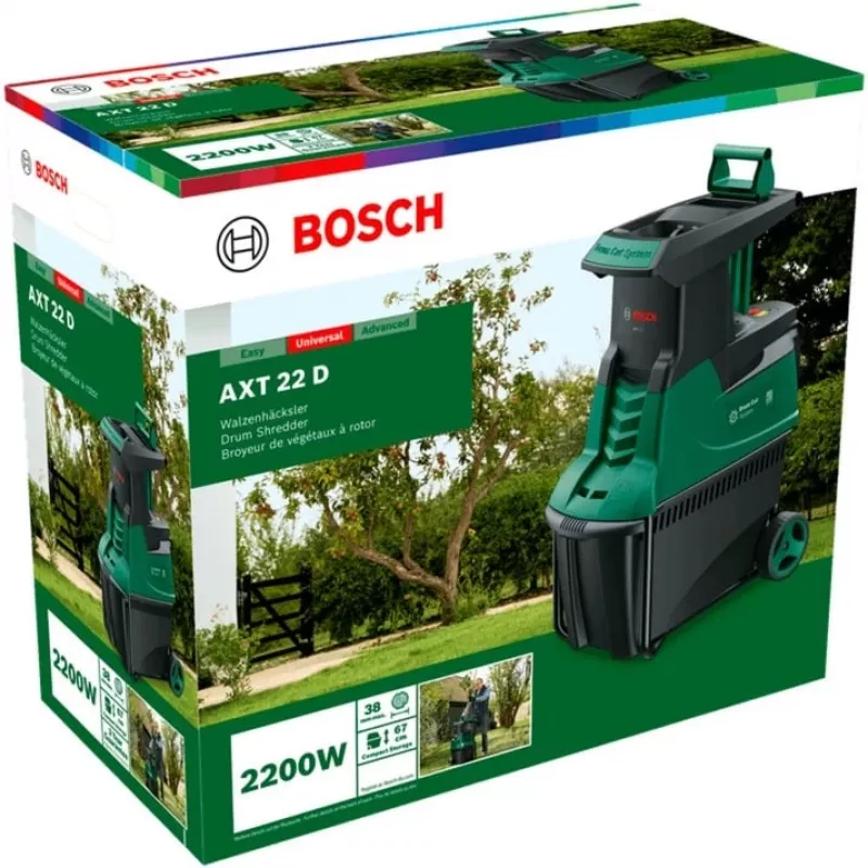Tichý drvič AXT 22 D, rezací valec zelená/čierna, 2 200 wattov