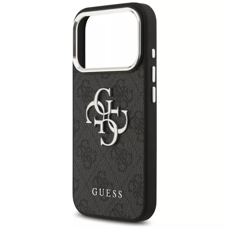 GUESS | Hardcase 4G | Zadný kryt | iPhone 17 Pro Max | Apple | Ekologická koža/PC/Plast/TPU | Čierna