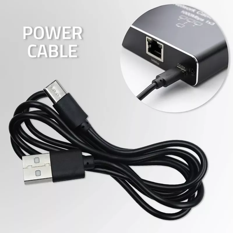 Ethernet mini switch QOLTEC 52293 1x4 RJ45, neřízený sieťový rozbočovač 1-in 4-out