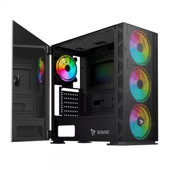 SAVIO PC skriňa Raptor X1 ARGB sklo/mesh čierna