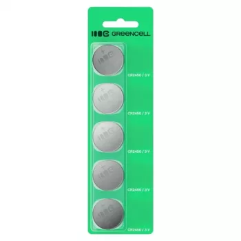 Gombíková batéria Green Cell CR2450 3V – lítiová, balenie 5 ks