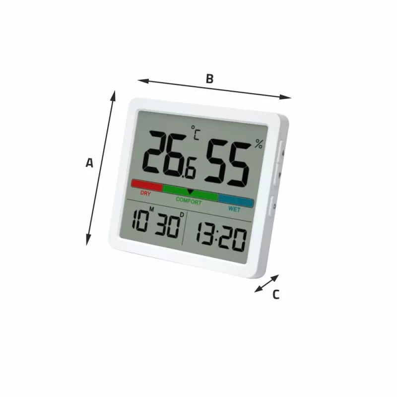 Manta MTO001W teplomer vlhkomer s hodinami, biely
