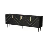 Komoda cama meble Cama 4D MOUNTAIN 204x40x72 cm — čierna & zlatá, MDF/drevotrieska