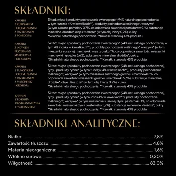 Mokré krmivo pre mačky Sheba Nature's Collection Mix 40×85 g vrecúška — dospelé, hlavná príchuť moriak, vlhkosť 83 %, proteín 7,8 %