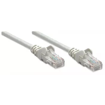 Intellinet sieťový kábel patch kábel, Cat6, 1 m, sivý, CCA, U/UTP, PVC, RJ45, pozlátené kontakty, snagless, s ochranou proti zlomeniu, doživotná záruka