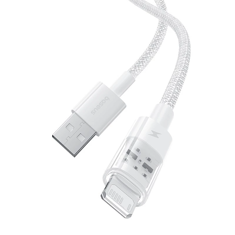 Baseus Gem USB-IP 2.4A rýchlonabíjací kábel 2 m biely