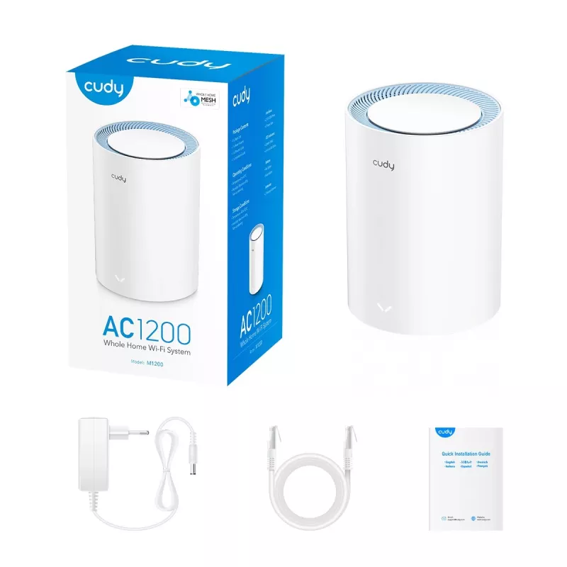 Mesh systém Cudy M1200 Dualband Wi-Fi 5 802.11ac biely