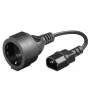 Microconnect PE130075 napájací kábel čierny 0,23 m C14 konektor samica