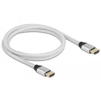 HDMI kábel DeLOCK Ultra High Speed 48 Gbit/s 8K 60 Hz strieborný 1 m