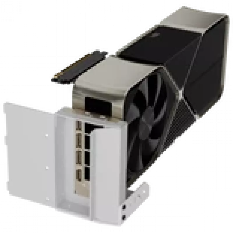 APNX vertikálna sada na montáž GPU GAZU-1045 biela — vertikálny držiak GPU pre PC skrine, biele prevedenie