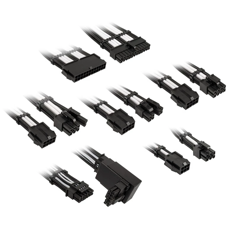 Sada predlžovacích káblov Kolink COREPRO-EK-12VT2-BWH — 12V, 2×6-Pin Type-2 konektory