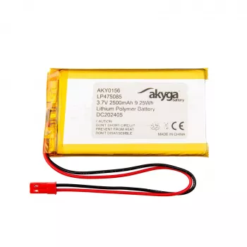Akyga AKY0156 LP475085 Li-Po batéria 3,7 V 2500 mAh, PCM, JST 2,54 2-pol, 150 mm
