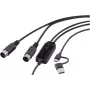 Renkforce RF-6439636 USB, MIDI adaptér [2x DIN samec 5-pin – 1x USB-C®, USB-A] čierny 2 m (RF-6439636)