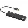 USB hub Tellur Basic 4-port USB 2.0 — čierny, 4x USB-A porty