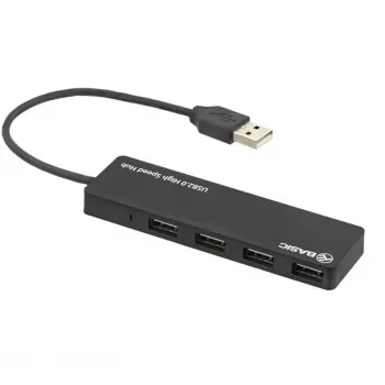 USB hub Tellur Basic 4-port USB 2.0 — čierny, 4x USB-A porty