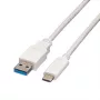 VALUE - USB kábel - USB 3.0 (M) na USB Type-C (M) - 5 V - 900 mA - 50 cm - biely (11.99.9010)