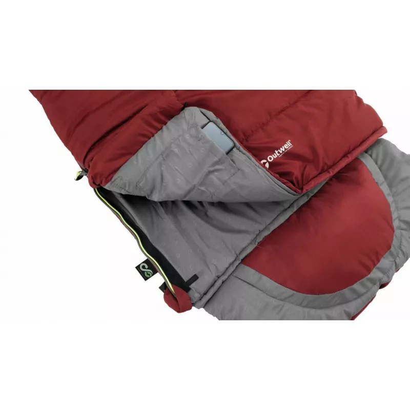 Spací vak Outwell Contour Junior obdĺžnikový polyester 170 cm x 70 cm, červený