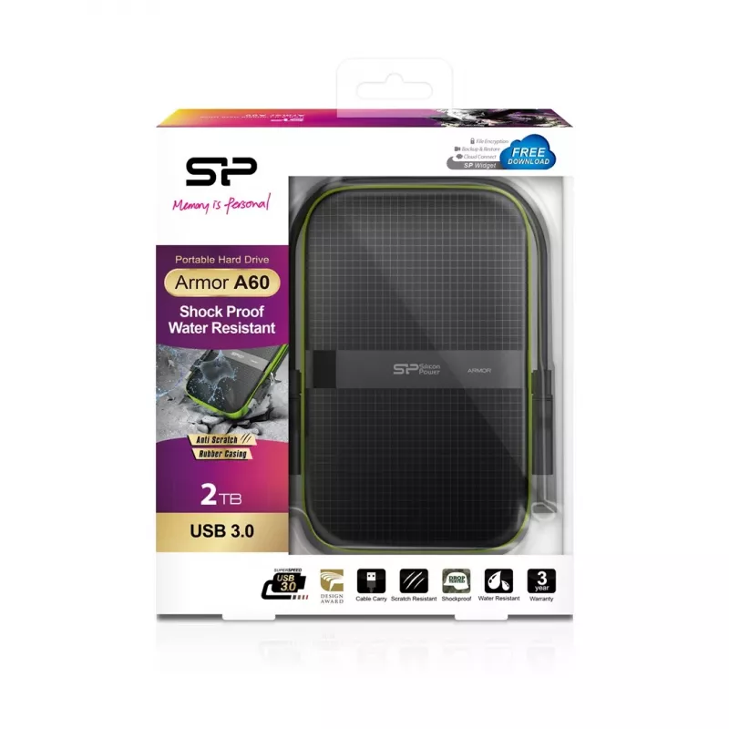 Silicon Power Armor A60 externý pevný disk 2000 GB čierny