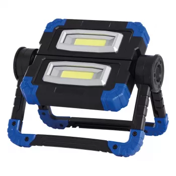Pracovné svetlo RealPower 463617 reflektor, LED 10 W, 2 svetelné zdroje, batéria AA, IPX2, čierna