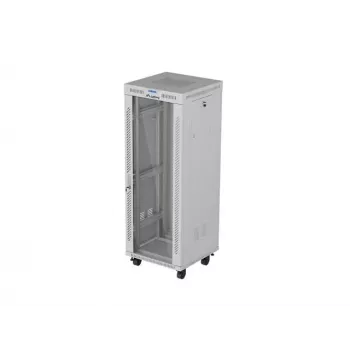 LANBERG 19 palcový 32U stojanový rack 600×600 mm sivý s perforovanými dverami a LCD (plochý balík)