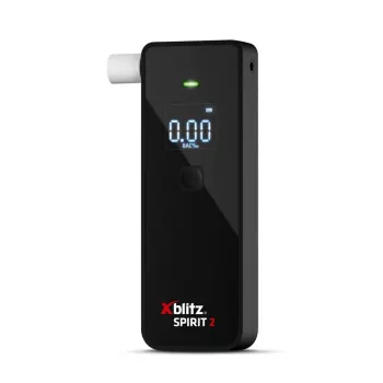 Alkoholtester Xblitz Spirit 2 kompaktný alkoholtester, BAC 0–4%, presnosť 1%, LCD, 111×35×24 mm, 77 g, 2×1,5V batérie, 2 ks