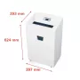 Skartovač HSM Pure 420 — čiastočný rez P-4, 24 cm pracovná šírka, kapacita 15 listov, 35 l zásobník, biela