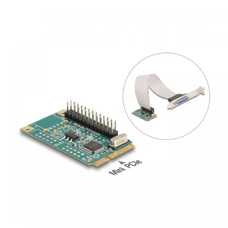 Interný paralelný adaptér DeLOCK 95275 Mini PCI Express zelený