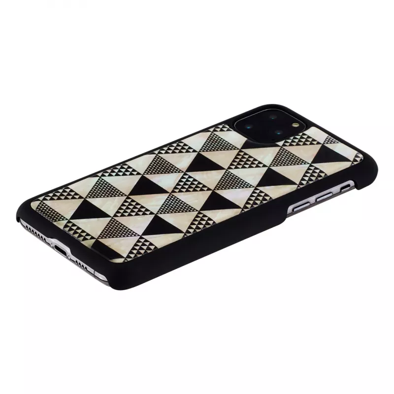 Puzdro na smartfón iKins pre iPhone 11 Pro Max, čierny pyramídový dizajn, ochranné pevné puzdro
