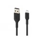 Kábel pletený USB-Lightning 1 m čierny