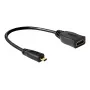HDMI kábel DeLOCK 65391 0,23m typ A na typ D čierny