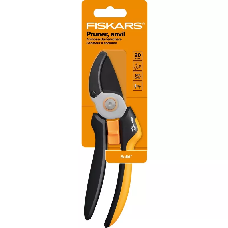 Fiskars Solid L P361 nožnice na konáre kovadlinkové čierna, oranžová