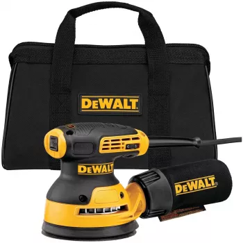 Excentrická brúska DeWalt DWE6423-QS, 280 W, 8 000–12 000 OPM, 2,6 mm zdvih brúsenia, 1,28 kg