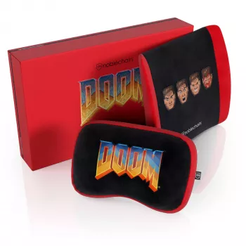 Sada vankúšov z memory foam noblechairs DOOM Retro Edition — ergonomické vankúše pre herné a kancelárske stoličky