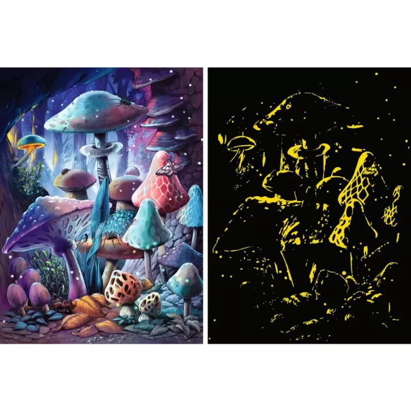 Ravensburger Puzzle Im Mondschein leuchtende Pilze, svietiace v tme, 500 dielov