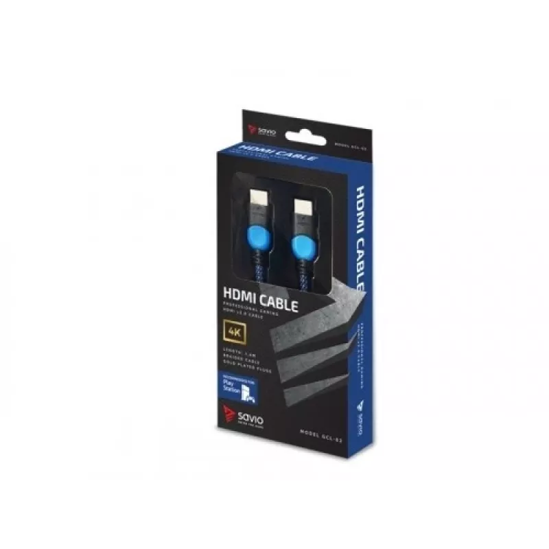 Savio GCL-02 HDMI kábel 1,8 m HDMI Type-A (štandard) čierny, modrý