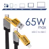 Akyga AK-USB-57 pletený 4-in-1 kábel USB-A/USB-C na USB-C/Lightning, USB 2.0, 65 W, 1 m, sivý