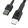 Lightning na USB-A kábel Green Cell KABGC12, 2 m, Lightning – USB A, čierny