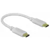 Delock - USB-C/napájací kábel - 24-pinový USB-C konektor samec na 24-pinový USB-C konektor samec - 5 A - 15 cm - USB napájanie (100 W), podporuje Power Delivery 2.0 - biely (85357)