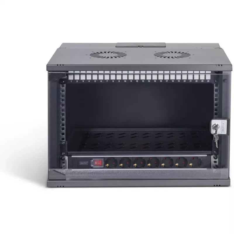 DIGITUS SOHO Pro DN-49203-SET 19" 7U nástenná sieťová sada s príslušenstvom, 540 x 400 mm, čierna