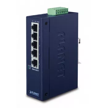 PLANET ISW-501T - switch - 5 x 10/100 - montáž na DIN lištu, montáž na stenu