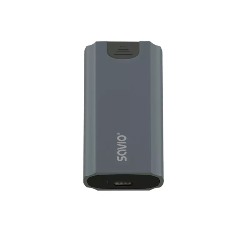 Puzdro na M.2 SSD SAVIO AK-67 sivé, USB 10 Gbit/s, podpora pre jednotlivé M.2 disky