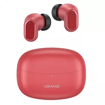 Bezdrôtové TWS slúchadlá usams BH-Series BHUBH03 Bluetooth 5.1, červené — In-Ear, nabíjacie puzdro
