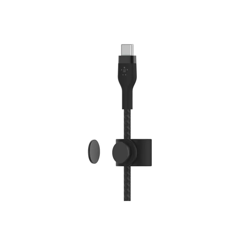Kábel BoostCharge USB-C/USB-C pletený silikón 2 m, čierny