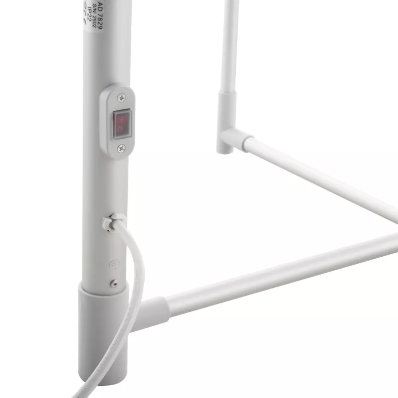 Elektrický skladací sušiak na bielizeň Adler AD 7829 — 300 W, 148×52×90 cm, biela, voľne stojaci