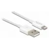 USB dátový a nabíjací kábel DeLOCK 83000 pre iPhone iPad iPod biely 1 m