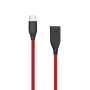 Silikónový kábel USB-Micro-USB (červená, 1 m)