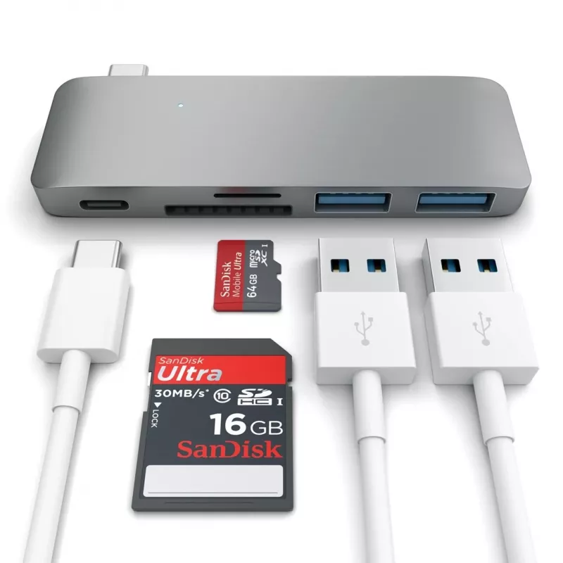 Satechi ST-TCUPM Type-C USB 3.0 kombinovaný hub 3v1