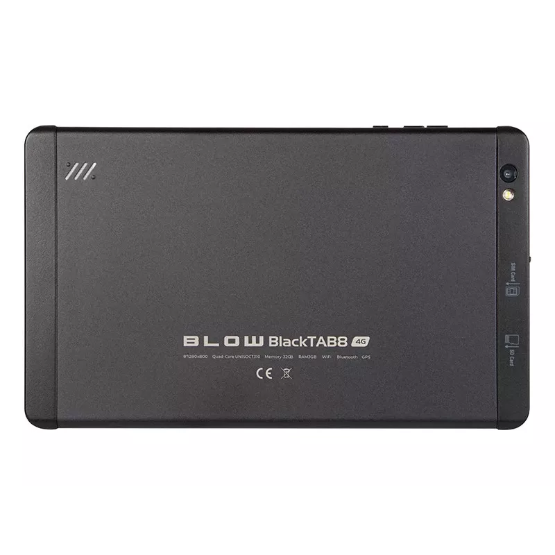 BLOW BlackTAB8 79-071 tablet, 8-palcový IPS 1280×800, 3 GB RAM, 32 GB, 4G LTE, Android 14, microSD, čierny