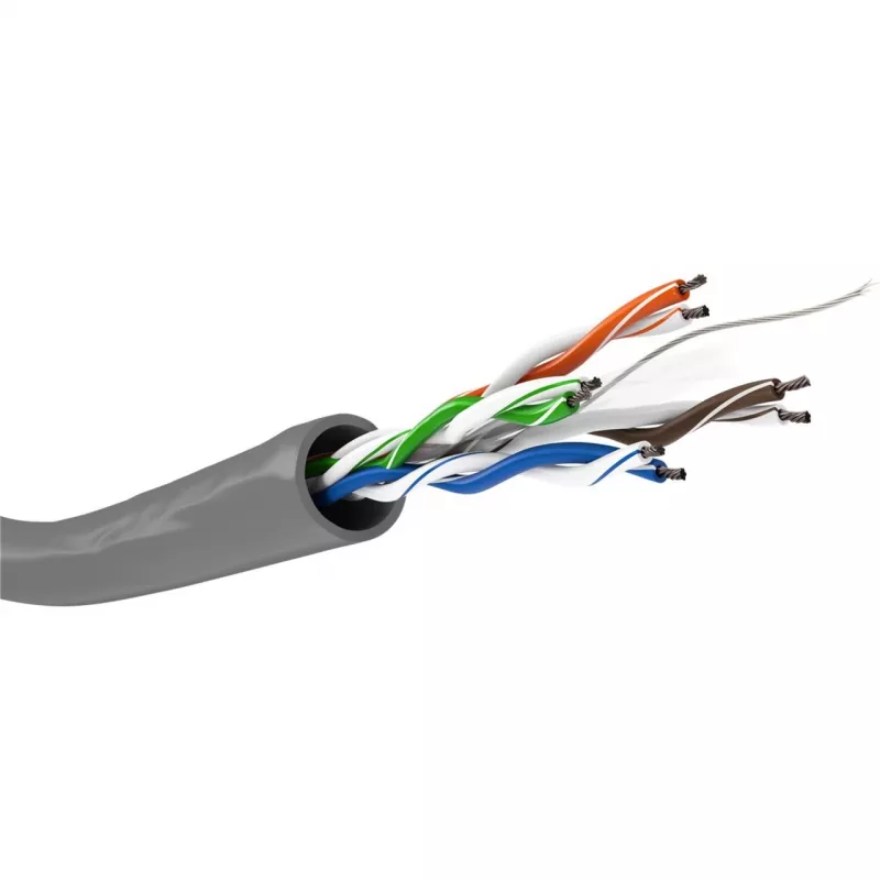 Wentronic Goobay CAT 6 sieťový kábel, U/UTP, sivý, 100 m - CCA, AWG 24/7 (lanko), PVC (93884)