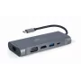 Gembird A-CM-COMBO7-01 dokovacia stanica/port replikátor pre notebook USB 3.2 Gen 1 (3.1 Gen 1) Type-A sivý
